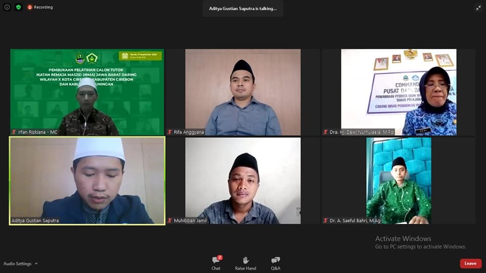 Pelatihan Calon Tutor IRMA (Ikatan Remaja Masjid) Jawa Barat